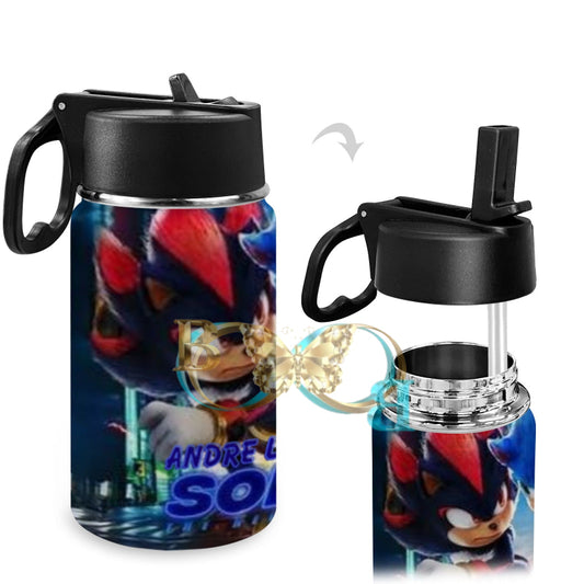 Andre Kids Water Bottle with Straw Lid (12 oz) 1 Kids Water Bottle with Straw Lid