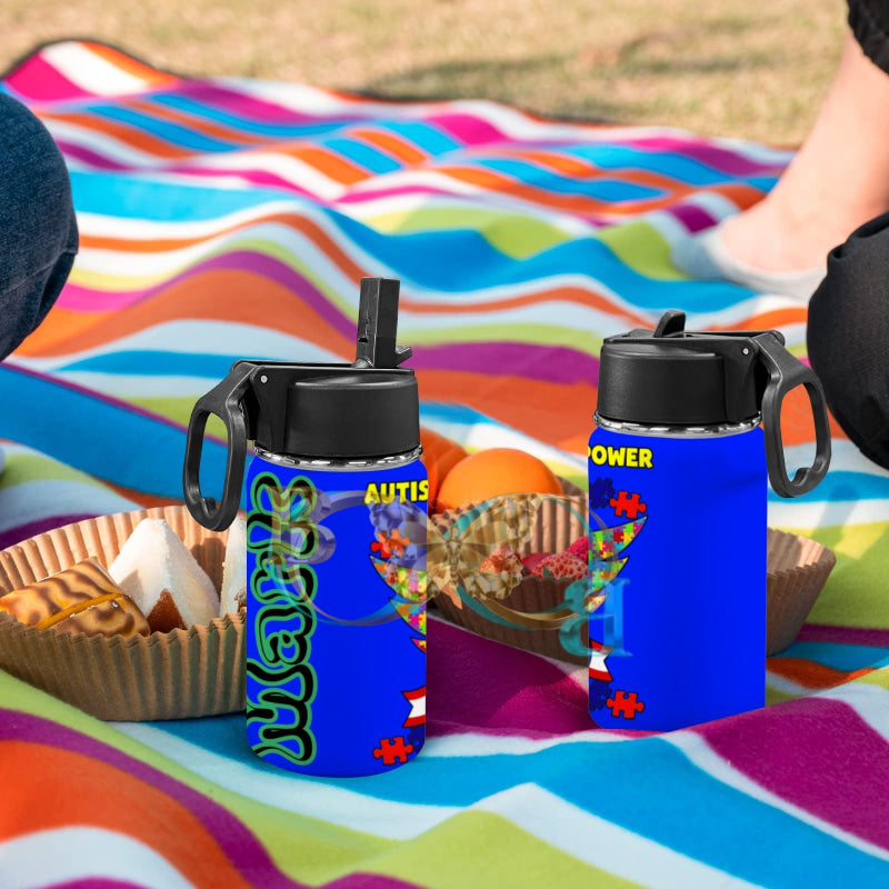 Mark’s Blue Waterbottle Kids Water Bottle With Straw Lid (12 Oz)