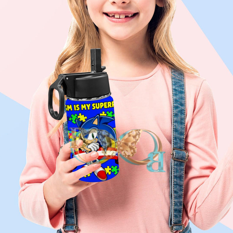 Mark’s Blue Waterbottle Kids Water Bottle With Straw Lid (12 Oz)