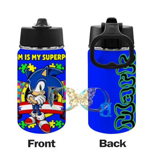 Mark’s Blue Waterbottle Kids Water Bottle With Straw Lid (12 Oz)