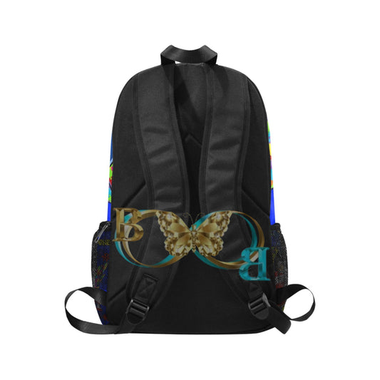 Mark’s Blue Bookback Fabric Backpack With Side Mesh Pockets (Model 1659) Backpack-Mesh (1659)