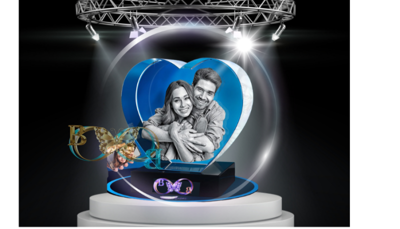 Personalized 3D Crystal Heart Crystal