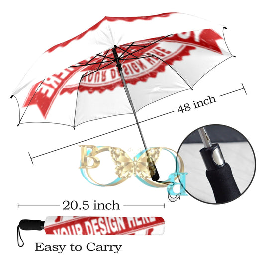 Personalized Umbrella Semi-Automatic Foldable Umbrella Large (Model U12) One Size Semi-Automatic Foldable Umbrella (U12)