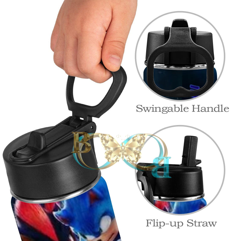 Andre Kids Water Bottle with Straw Lid (12 oz) 1 Kids Water Bottle with Straw Lid