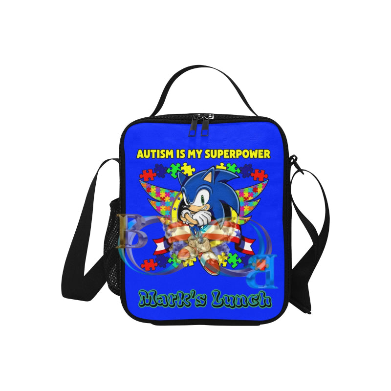 Autism Is My Superpower (Blue) One Size / Mark’s Blue Lunch Bag Crossbody For Kids (Model 1722)