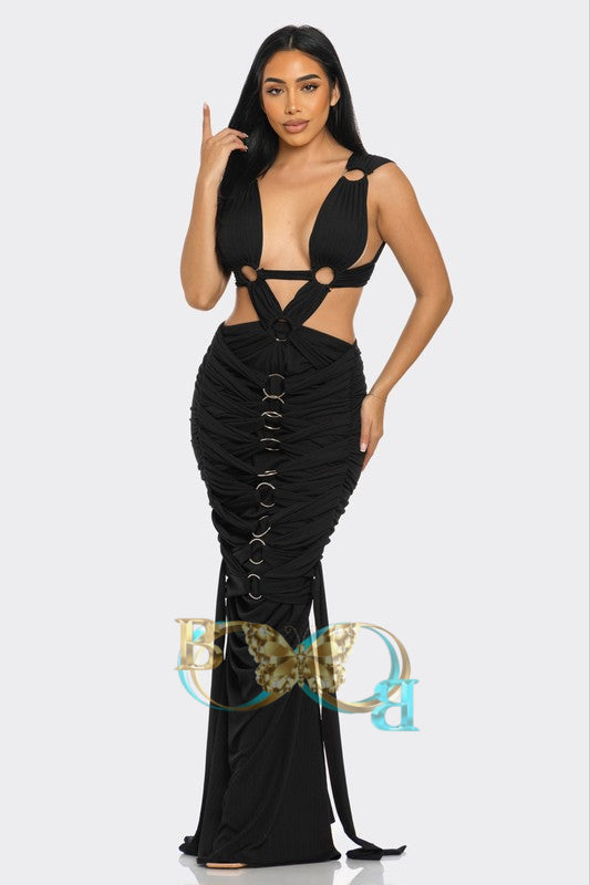 Sahara Mystique Pleated Gown